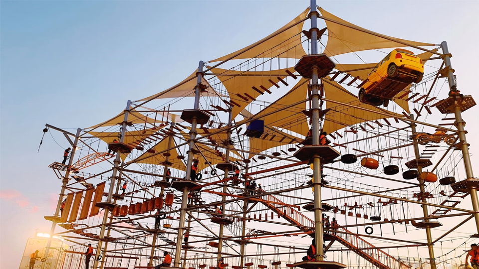 Multi-level Ninja Warrior Playground