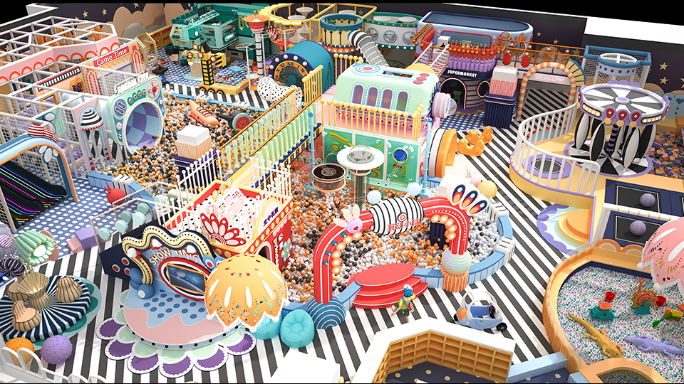 vibrant indoor playground design